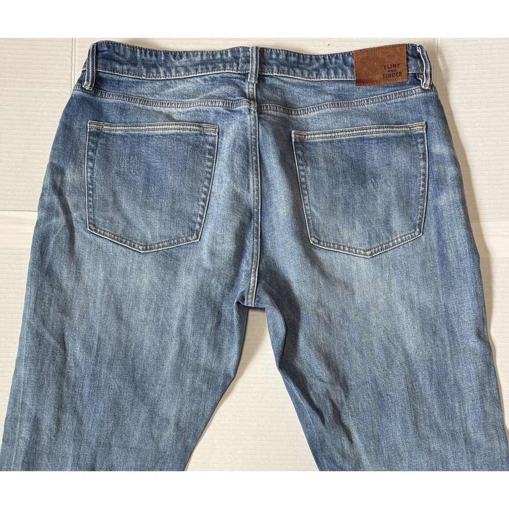 FLINT AND TINDER - Men's Jeans - Slim Fit Blue Stretch Denim - Size 34x36